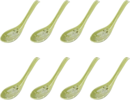 8pcs Melamine Soup Spoons for Chinese Asian Soup, Ramen, Noodle, Porridge Dinner