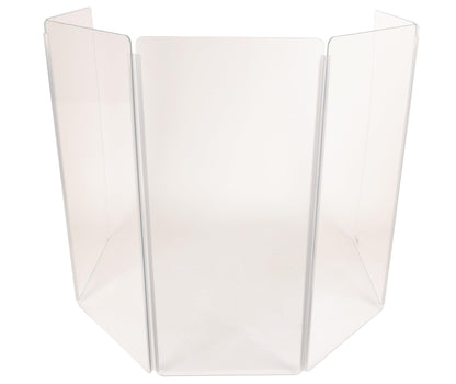5' tall, 5 panel drum shield screen cage with full-length flexible hinges for acoustic isolation and sound reduction. 8.5' wide x 3' deep footprint Made in USA