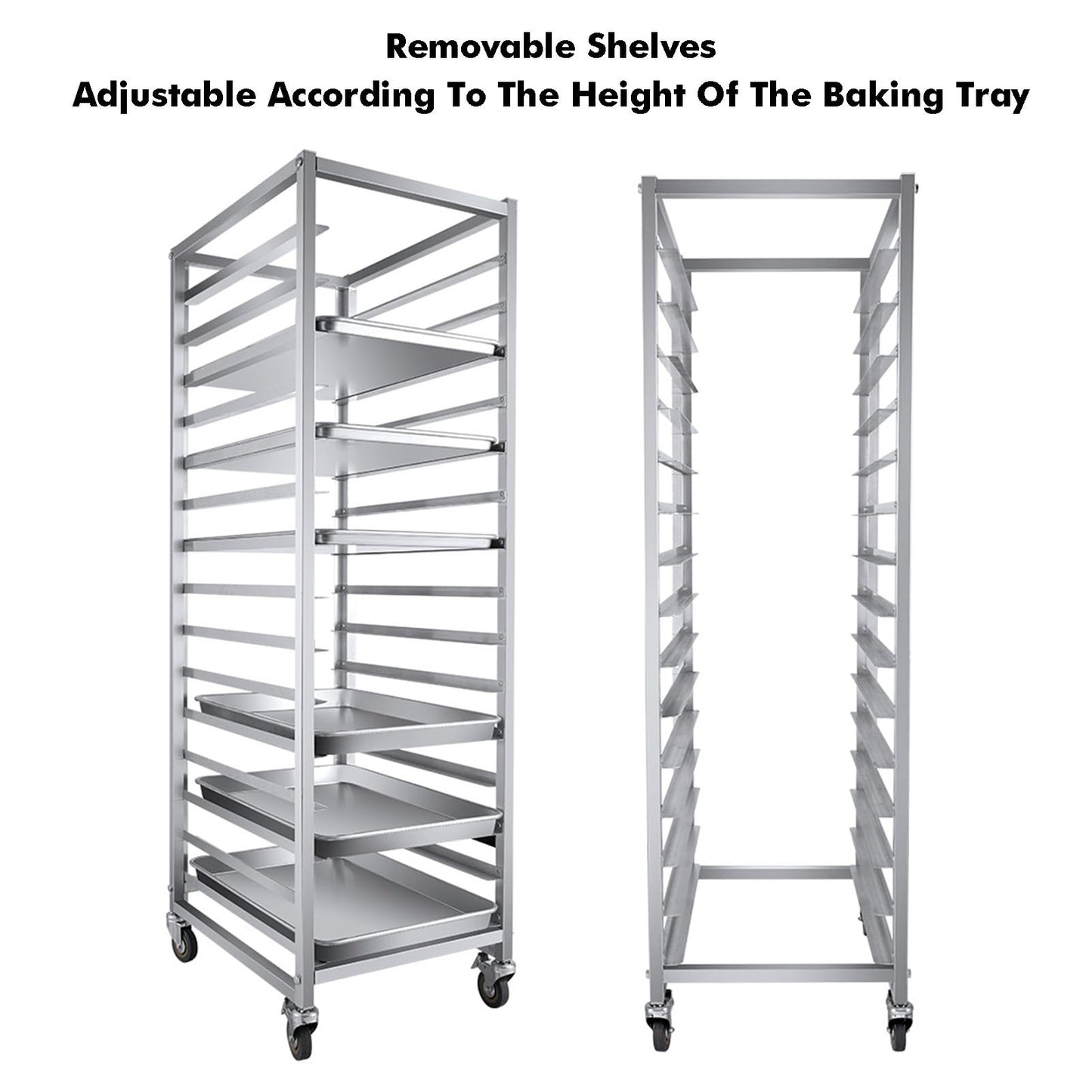 DUHTFCY Heavy Duty Rolling Bread Pan Rack, 6-Tier Commercial Baking Rack for Home & Restaurant, Space-Saving Speed Rack