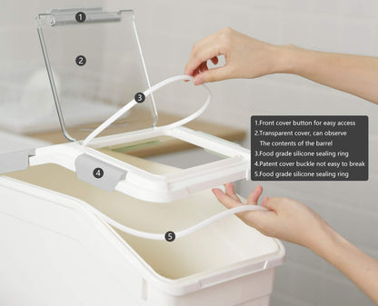 CITY BABY 2 Pack Airtight Flour Storage Container With Scoop,Dry Food, Sugar, Baking Supplies,Rice Container Set -BPA Free- Pet Food Storage Container,Dog Cat Birds Food Bin(30LB)
