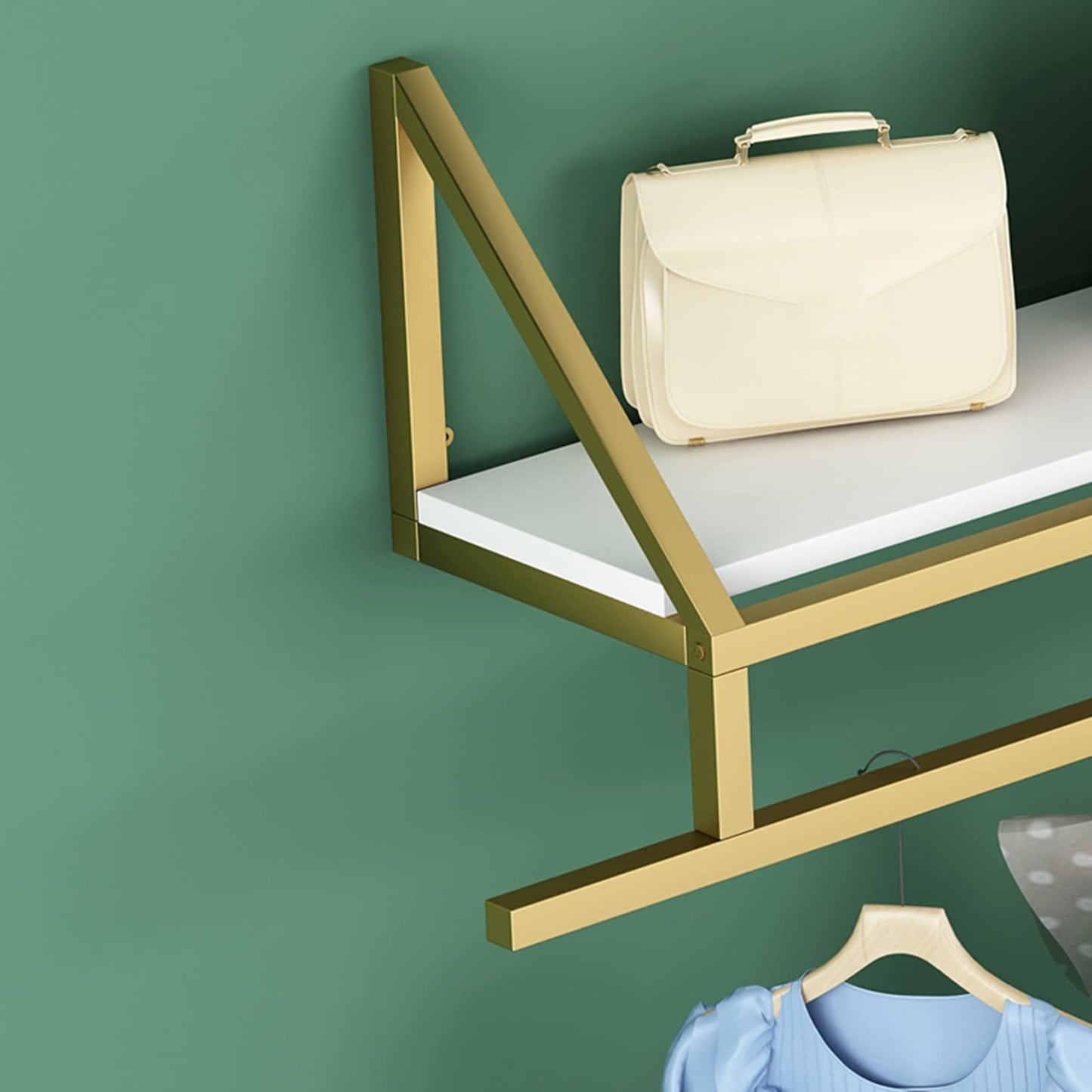 OGMOYT Gold Clothes Rack,Clothing Store,Retail Shelves,Commercial Wall Mount,Organizer,Storage Rack,Metal Shoe Rack,Clothes Rack,Clothes Hanging Hanger,A100Cm