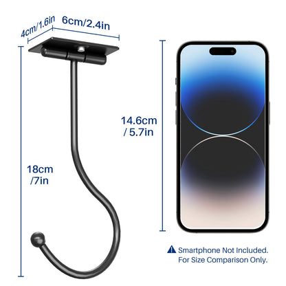 Josmimic Under Cabinet Banana Hook Foldable - Adhesive Banana Holder, Foldable with Magnets When Not in Use, Under Counter Banana Hook, Stainless, Hold 13 LB, Black