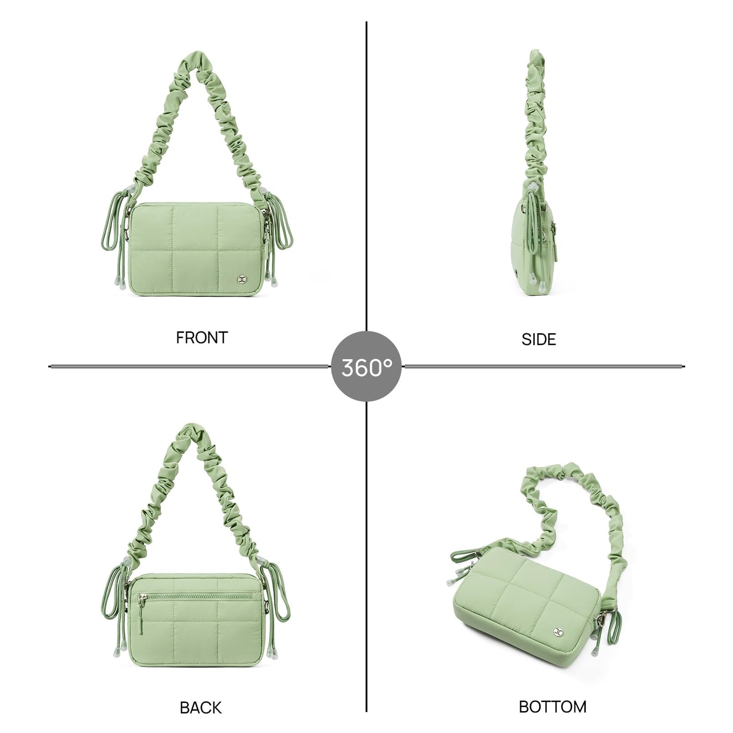 Telena Crossbody Bags for Women Cross Body Purse with Guitar Strap Lightweight Puffer Shoulder Bag for Travel