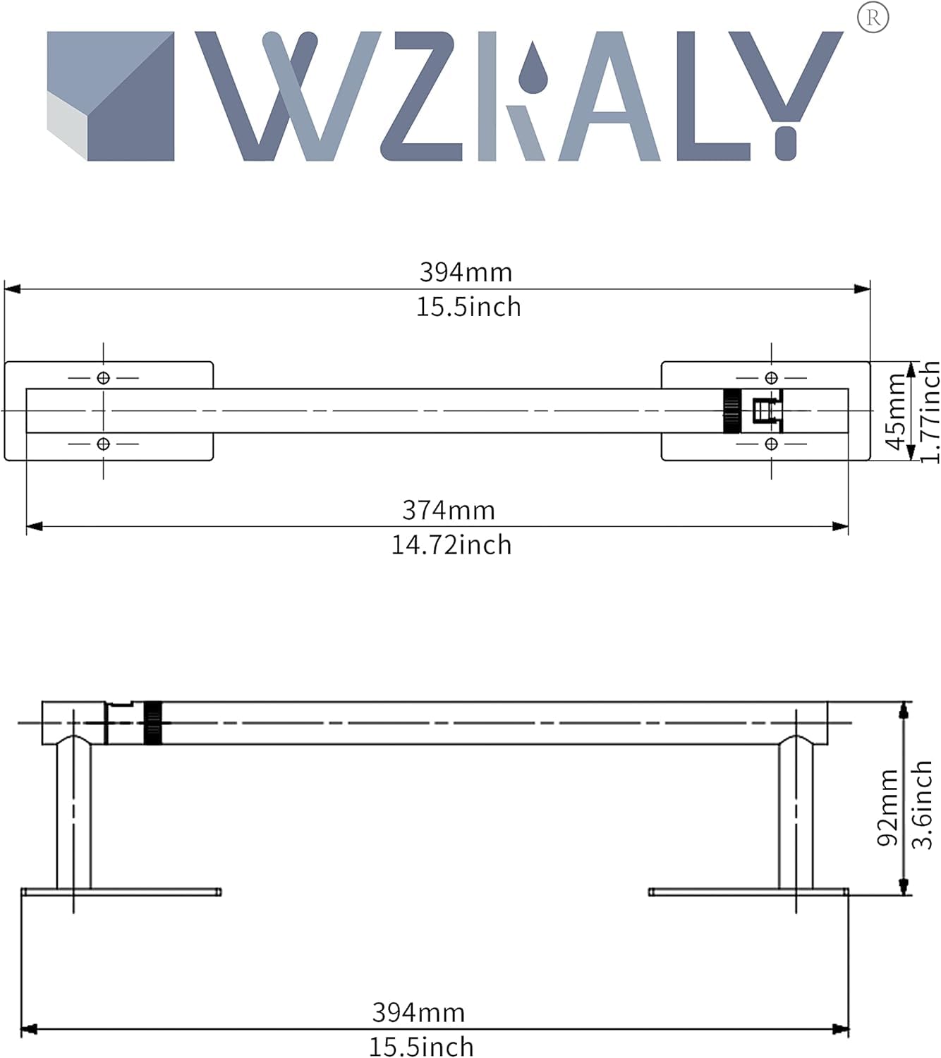 WZKALY Paper Towel Holder Under Cabinet, Self Adhesive or Wall Mounted SUS304 Stainless Steel Paper Towel Holder for Kitchen, Bathroom, Farmhouse, Barbecue and Laundry (Silver)
