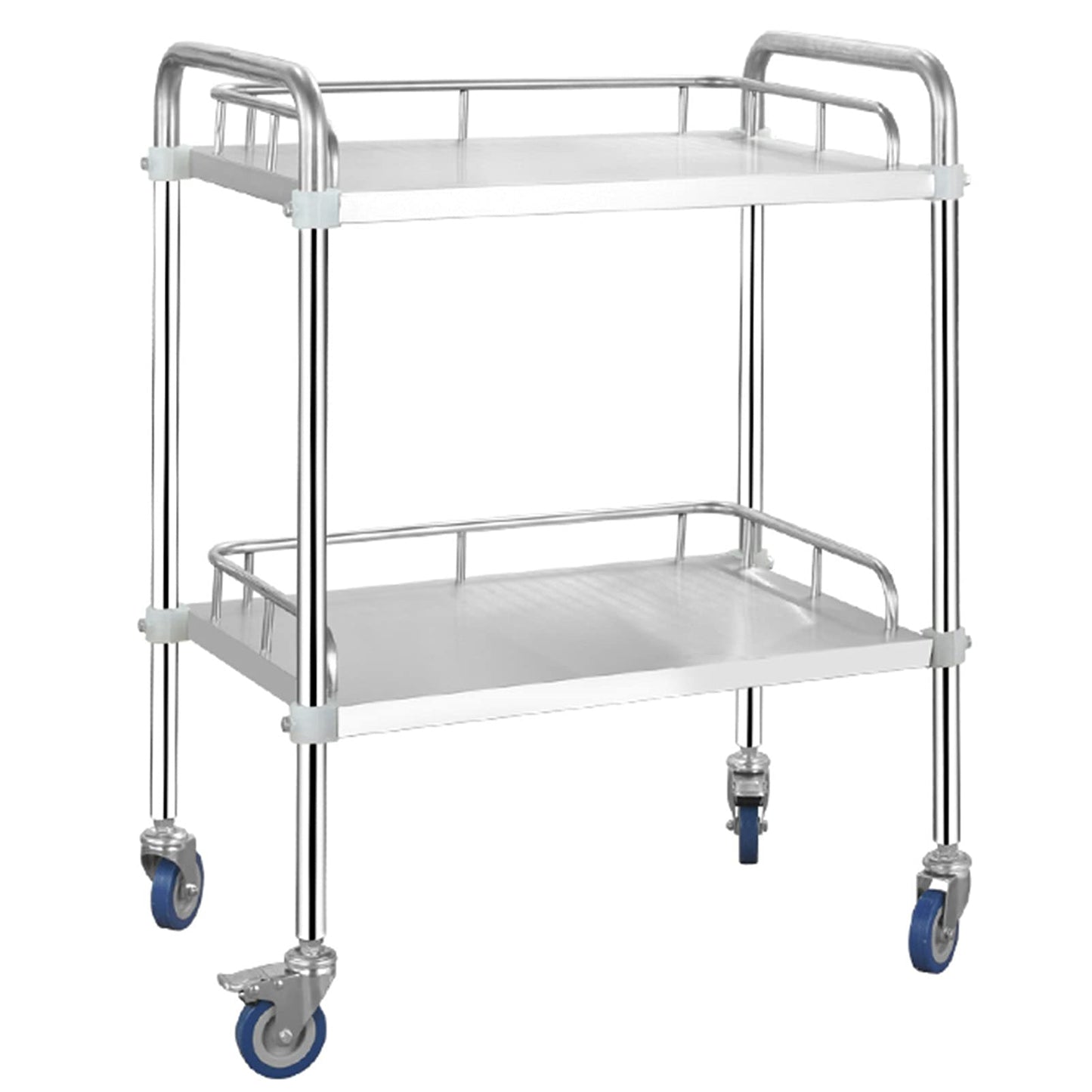 Serving Trolley, Stainless Steel Utility Rolling Cart, Catetrolley, Storage Trolley Cart Detachable, With Locking Wheels, Kitchen Car Shelf Utility Service Cart,3 Layers 60 * 40,2 Layers 60*40*86cm