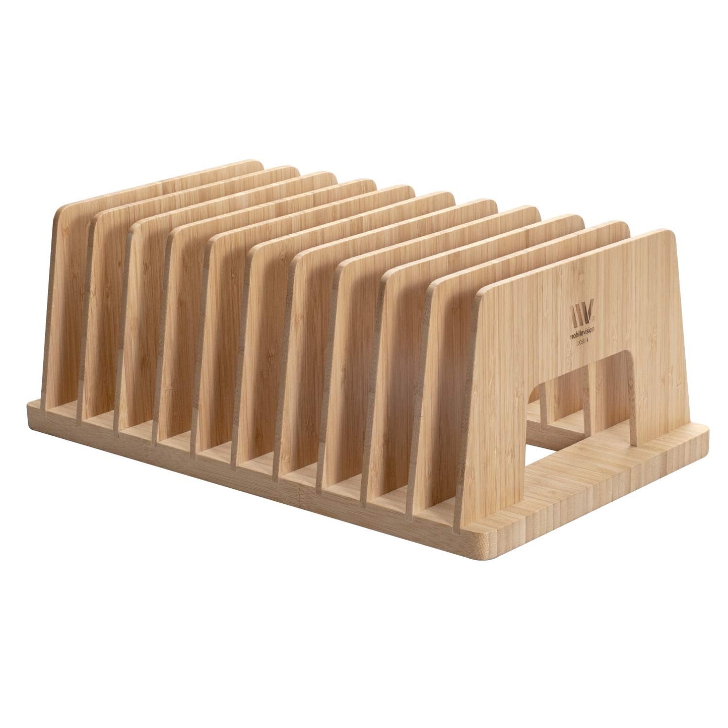 MobileVision Bamboo Device Organizer for Smartphones, Tablets and Laptops, 10 Slots