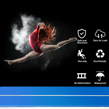 ERfairdeal Air Gymnastics Track Mat 20FTx6.6FTx8 inches Thickness Gymnastics Tumbling Air Mat Inflatable Tumble Track with Electric Air Pump for Gym/Training/Yoga/Home use/Exercise/Cheerleading/Water