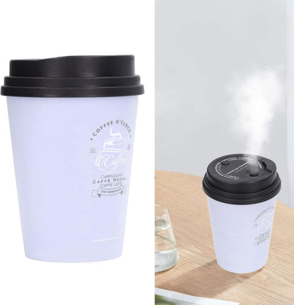 Coffee Cup Humidifier, Compact Lightweight Desktop Humidifier for Baby Bedroom Travel Office Use