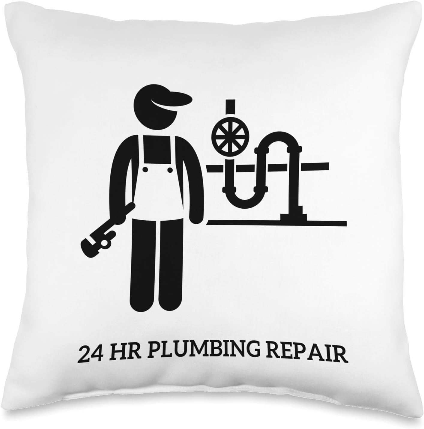 Adler 24 HR Plumbing Repair Throw Pillow, 16x16, Multicolor Design