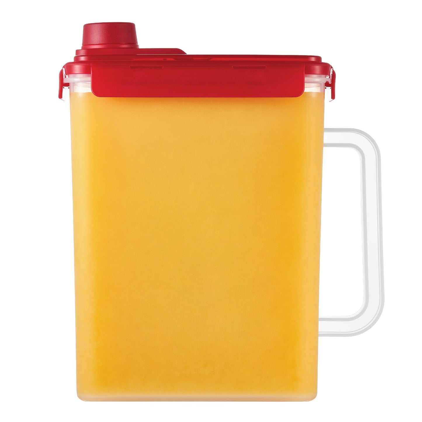 LocknLock Aqua Fridge Door Water Jug | Clear Pitcher | BPA Free Plastic Pitcher with Lid | 1 Gallon Pitcher with Lid for Water, Juice, Tea & More Beverages, Red