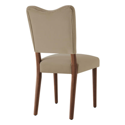 KISLOT Upholstered Dining Chairs Set of 4, Modern Velvet Kitchen Chairs with Solid Wood Legs, High Back Wooden Dining Room Chairs with Dark Walnut Color Legs for Farmhouse Kitchen Dining Room, Brown