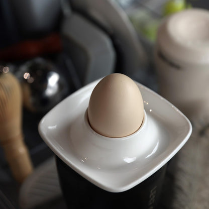 Vila KuChe Ceramics White Egg Cups Egg Holders for Hard Boiled Eggs Set 6pcs