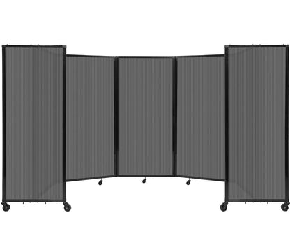 Versare Polycarbonate Room Divider 360 Portable Wall Partition | Freestanding Office Dividers | Locking Wheels | Privacy Screen Panels - 14' x 6' Dark Gray Thermoplastic Polymer