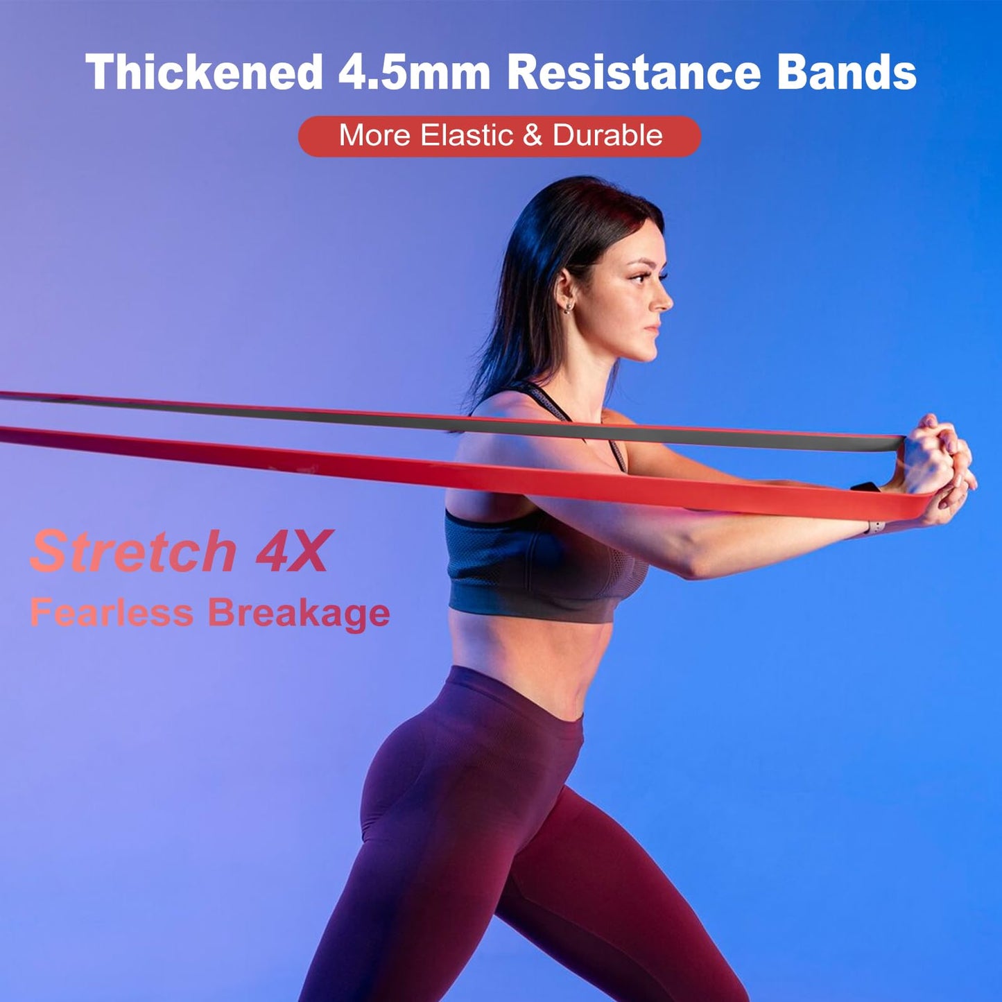 Resistance Bands, Pull Up Bands, Workout Bands for Exercise, Thick Heavy Resistance Band Set with Door Anchor, Elastic Bands for Body Stretching, Crossfit Training at Home/Gym Men & Women Women