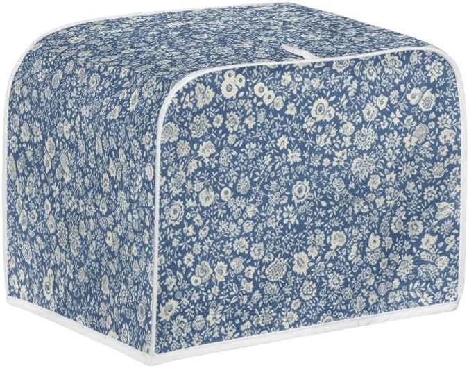 Toaster Cover 2 Slice, Blue Ditsy Floral Wide Slot, French Countryside Toaster Appliance Cover, Machine Washable