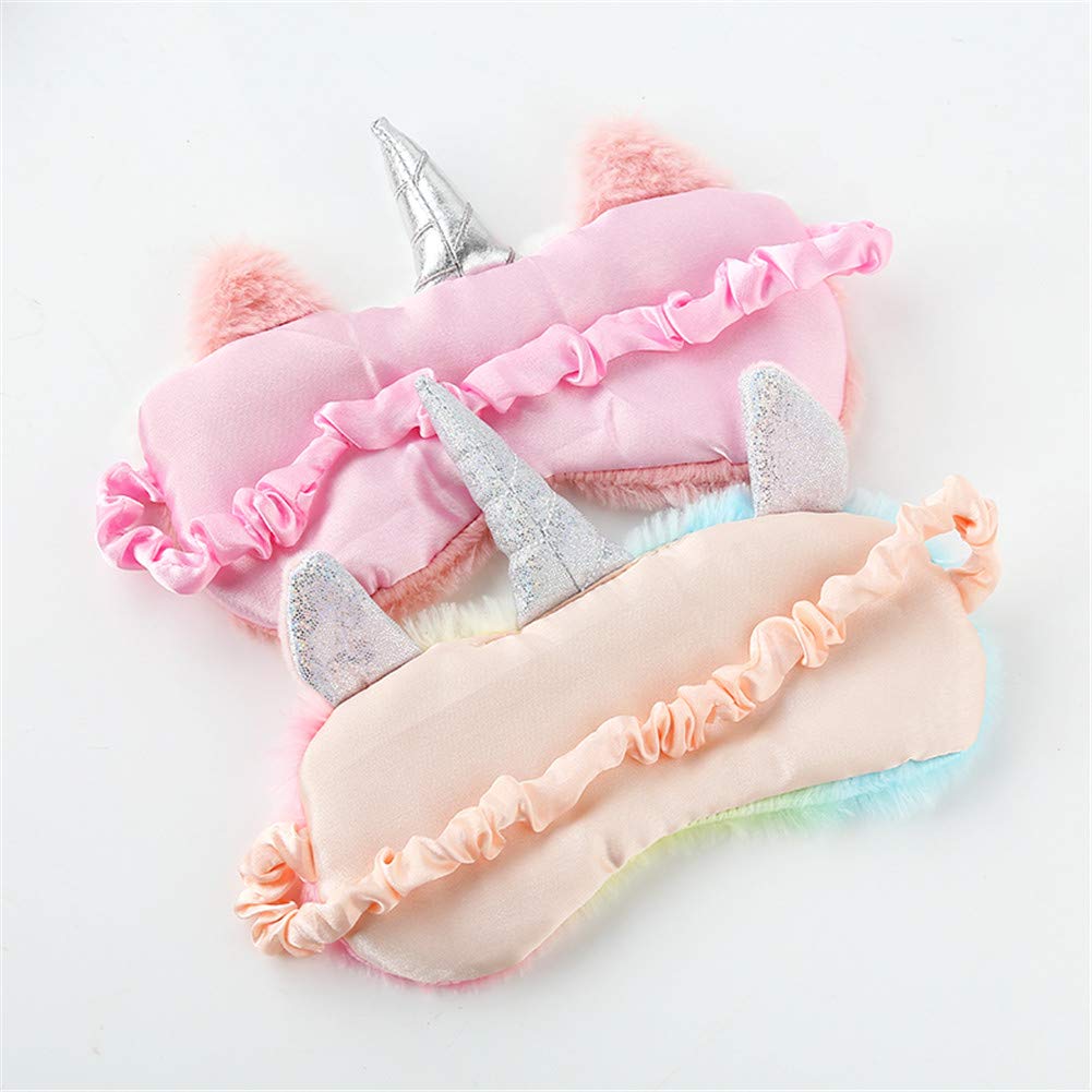 Cute Animal Sleeping Mask Soft Plush Blindfold Cute Rabbit Panda Koala Eye Cover Eyeshade for Kids Teens Girls Women (Flamingo)