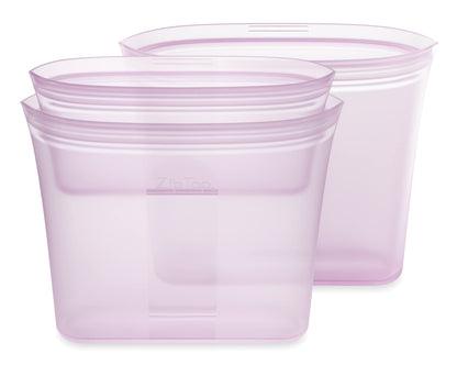 Zip Top Reusable Food Storage Bags | Medium Dish [Frost] | Silicone Meal Prep Container | Microwave, Dishwasher and Freezer Safe | Made in the USA