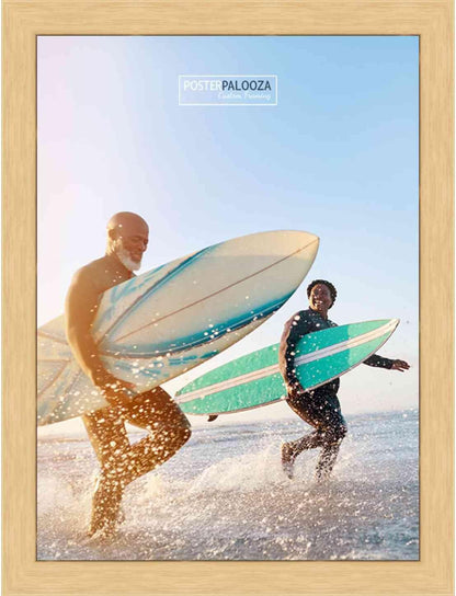 Poster Palooza 6x9 Traditional Natural Wood Picture Frame with UV Acrylic & Hanging Hardware