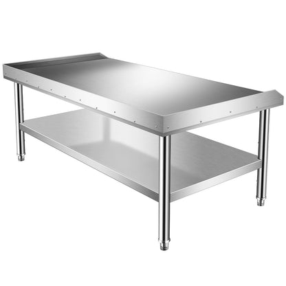 Prep Table Stainless Steel Worktable 30 x 60 x 24 Inches Equipment Grill Stand Table with Adjustable Storage Undershelf Commercial Workstation for Kitchen Restaurant