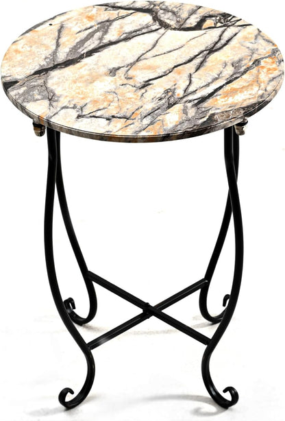 Aonagi 14" Patio Side Table, Versatile Round Side Table for Balcony Yard Porch Bedside Rocking Chair and Pool Chair