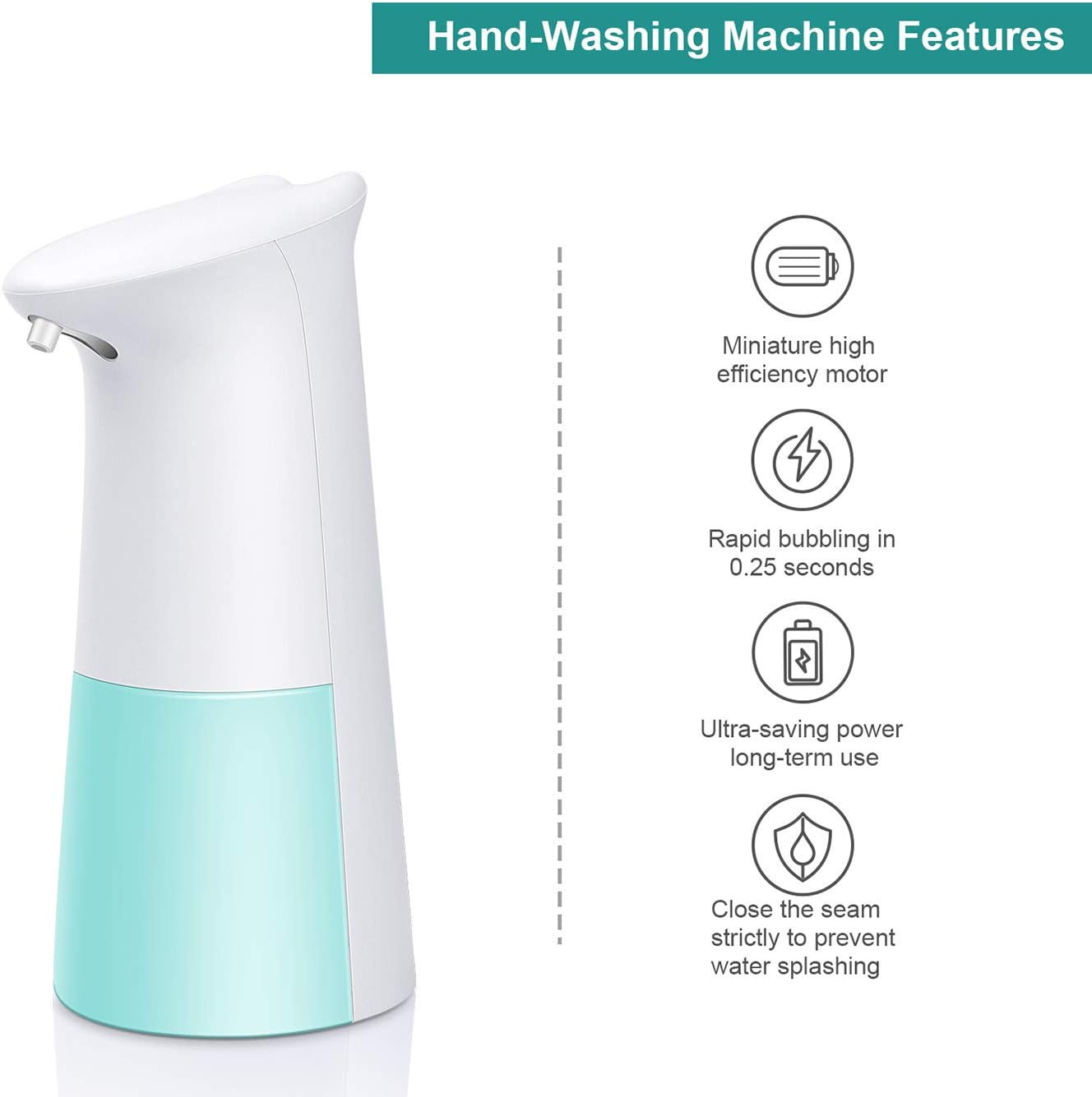 Foaming Soap Dispenser, Automatic Touchless Hand Soap Dispenser, 250ML for Bathroom, Kitchen