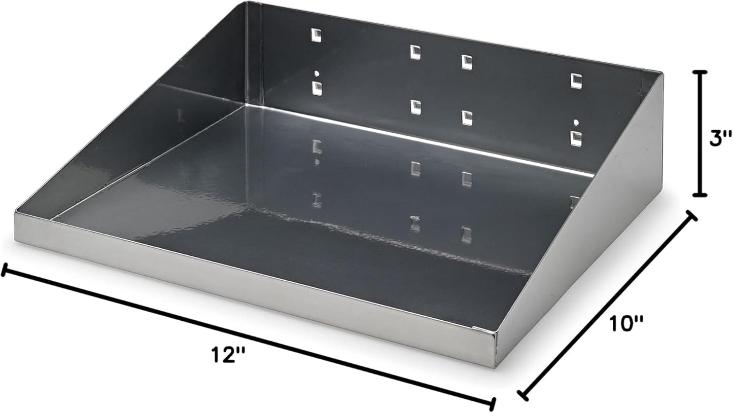Triton Products 56120-SLV LocHook Shelf with Garment Hanger, 12" x 10", Silver