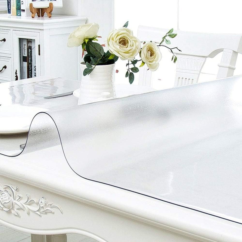 13 16 Inch 1.5mm NECAUX x Thick Frosted Table Protector, Rectangular Durable Oil Proof Water Resistant Crystal Soft