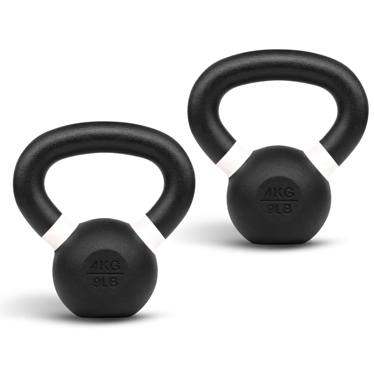 Yes4All Powder Coated Kettlebell, Cast Iron Core Kettlebells with Non-Slip Handle & Flat Bottom for Conditioning, Heavy Duty for Strength Training, 9lb to 71lb - Single & Pair