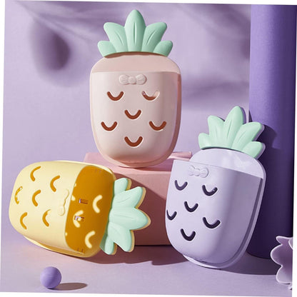 Hemoton 2 Pcs Wall Hanging Storage Basket, Pineapple Bathroom Organizer, Wall Mounted Toothbrush & Phone Holders