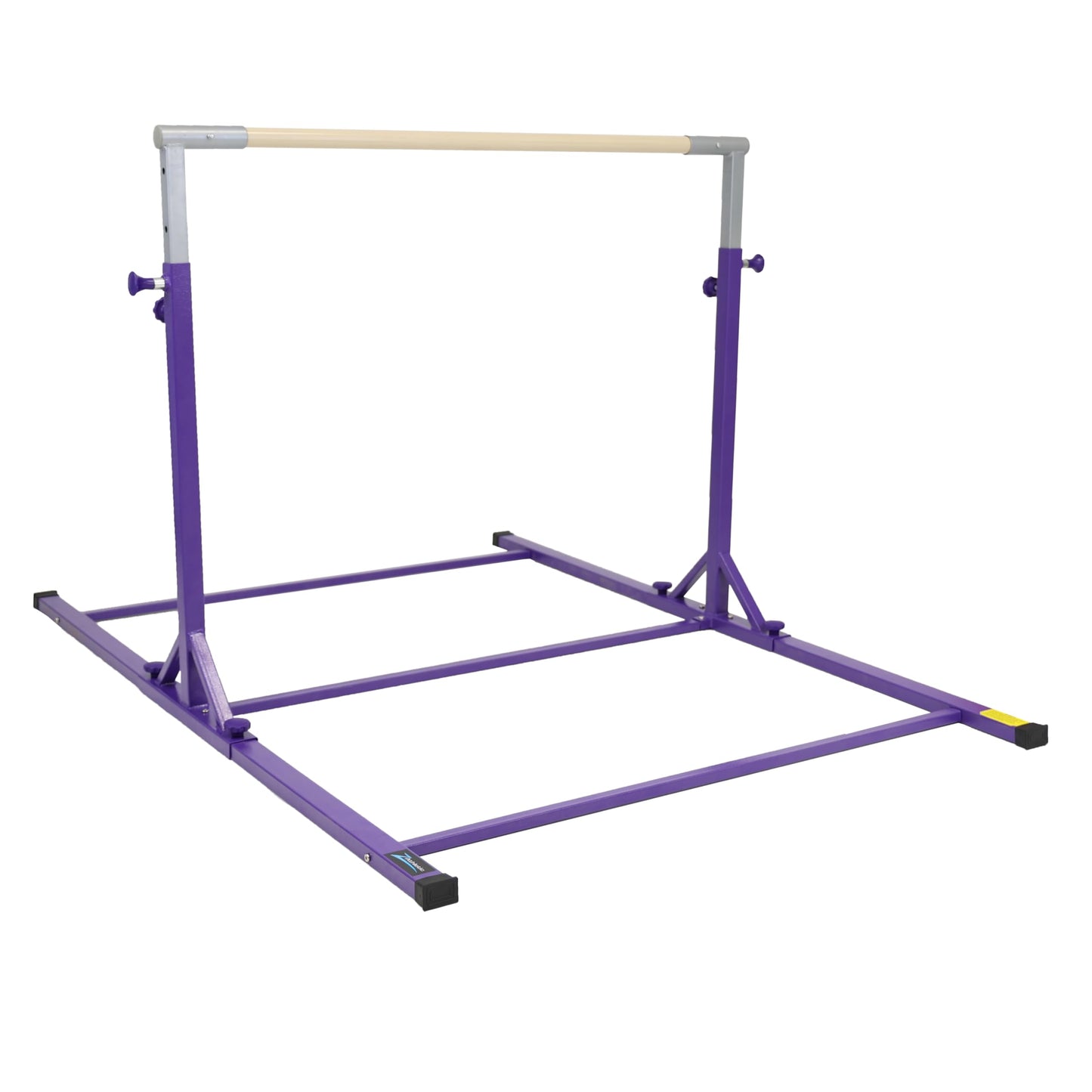 Z Athletic Flyaway Duo Adjustable Horizontal Bar and 4 Ft x 6 Ft Gymnastics Mat, Purple