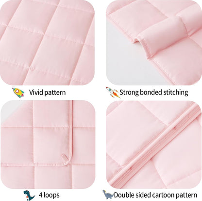 HOSUKKO Weighted Blanket, 3 lbs Pink Heavy Blanket, Small Size Breathable Blanket (20 * 30 inches, 3 lbs)