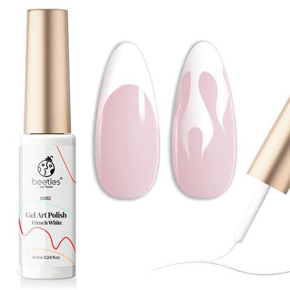 Beetles Nail Stamp, 4Pcs French Tip Tool Easy Manicure Nail Stamper Single Head Soft Silicone Long & Short French Tip Stamp Tool with 2Pcs Nail Scraper Decorations Gift for Women