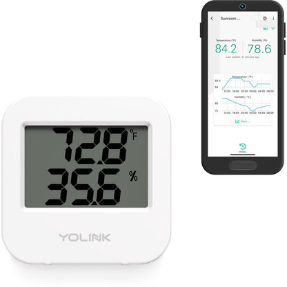 YoLink SpeakerHub & Two Temp/Humidity Sensors Starter Kit – Audio Hub Plays Tones/Sounds, Spoken Messages, Text Messages, LoRa-Powered ¼ Mile Range, Compatible with IFTTT, WiFi Required