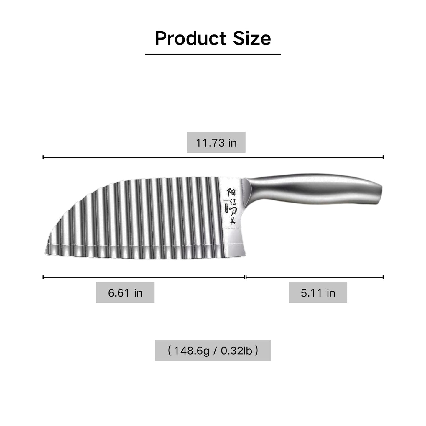 KANGDAWEI Stainless Steel Crinkle Cutter - Wavy Vegetable & Fruit Knife for Crinkle Cut Fries, Pickles, Carrots - Kitchen Gadget for BLW, Potatoes, Watermelon (【A】)