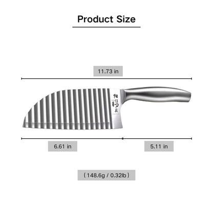 KANGDAWEI Stainless Steel Crinkle Cutter - Wavy Vegetable & Fruit Knife for Crinkle Cut Fries, Pickles, Carrots - Kitchen Gadget for BLW, Potatoes, Watermelon (【A】)