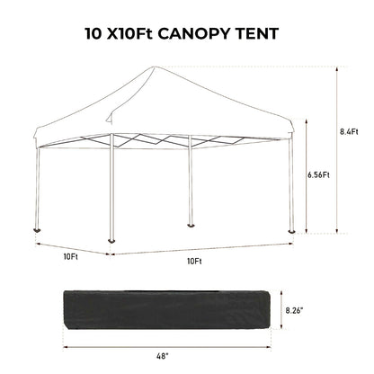 Trygoal 10x10FT Canopy Tent, Outdoor Gazebo Pop up Canopy with 4 Removable Sidewalls & 2 Windows, Patio Camping Shade Canopy with 4 PCS Weight Sand Bag & Carry Bag, Ideal for Parties Events, Grey
