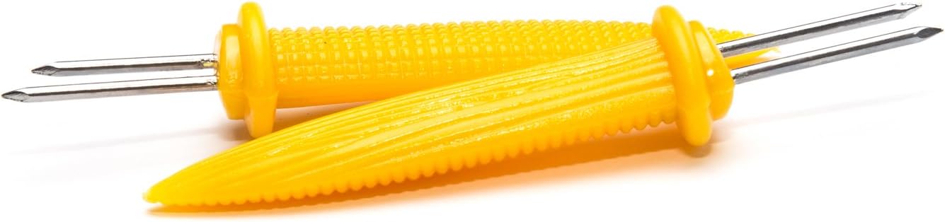 Fox Run 5398 Jumbo Corn Holders, Set of 8, Stainless Steel and Plastic