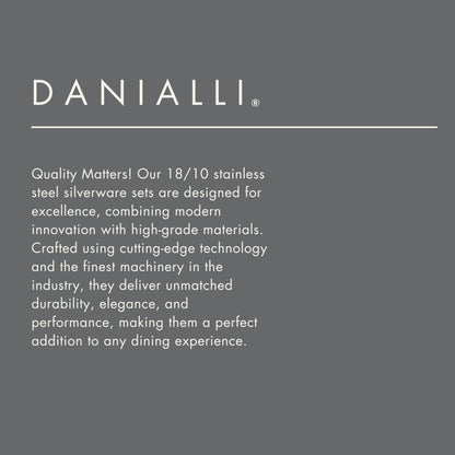 Danialli Silverware Set for 16 – 18/10 Stainless Steel Flatware, Mirror Finish, Dishwasher Safe, Durable and Elegant, Rust Resistant, Perfect for Entertaining (80-Piece Set, Fidenza)