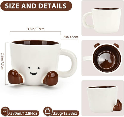 Skiennix Cute Funny Coffee Mug - Unique 12.8oz Ceramic Tea Cup for Women | Perfect Office Gift (Chocolate)