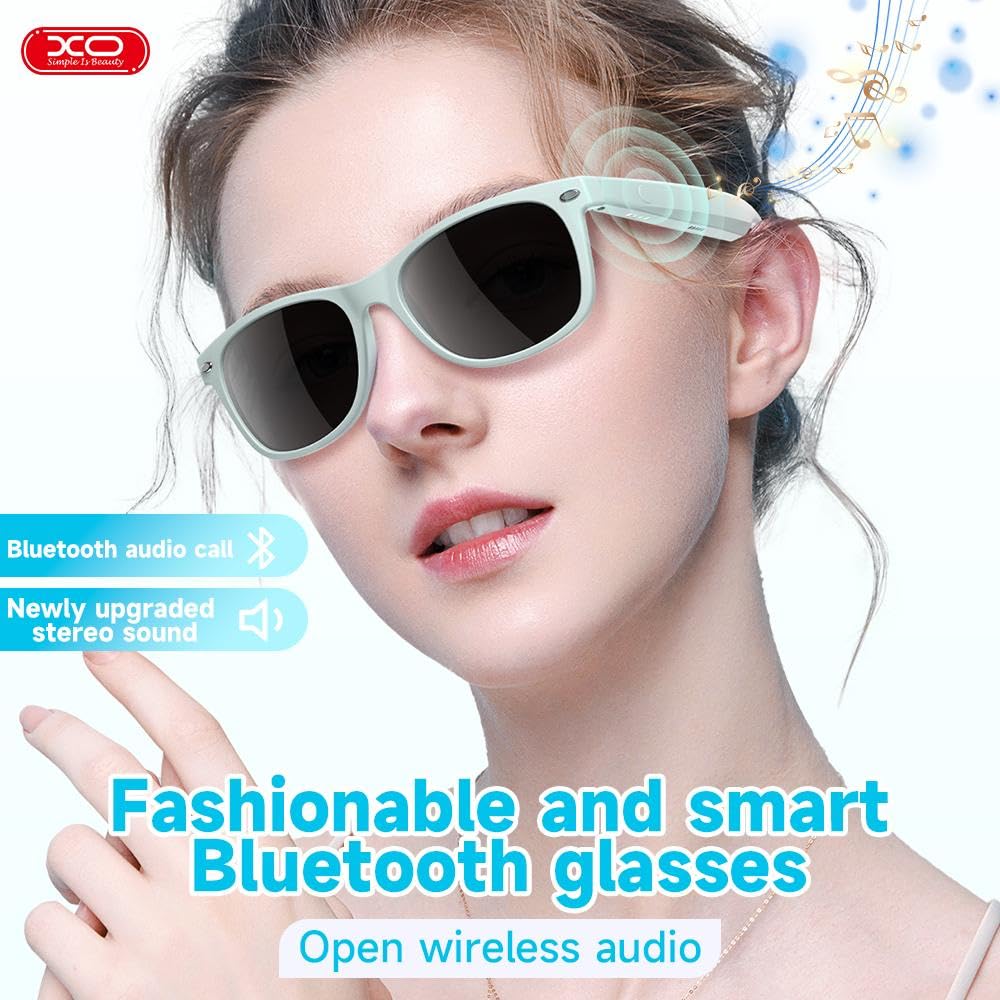 Smart Bluetooth Glasses,Built-in Mic & Speakers,Smart Wireless Headphone Sunglasses for Men and Women,Athletic/Outdoor UV Protection and Voice Control,Unisex(Black)