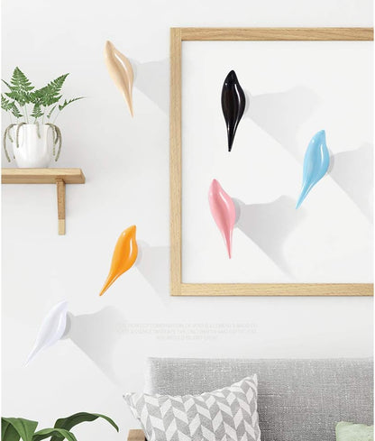 DesignSter Premium Resin Bird Coat Hooks - Set of 5 Decorative Wall Mounted Hangers for Home, Living Room, Bedroom, Shop