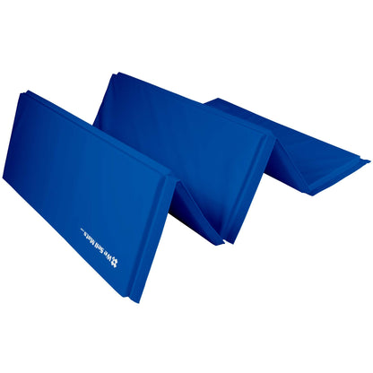 We Sell Mats Gymastics Multi-Sized Portable and Padded Folding Mat for Exercise, Yoga, Martial Arts, Portable with Hook & Loop Fasteners, 5' x 10' (1.5-inch Thick), Blue (GM5x10BLv4-35M)