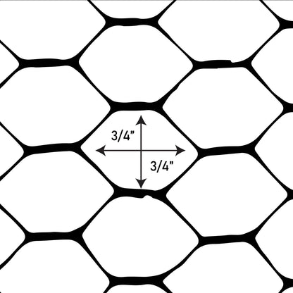 (4' 25' Boen - Plastic Hex Chicken Wire Mesh Temporary Fence Roll x - Black) - Plastic Fence Poultry Netting