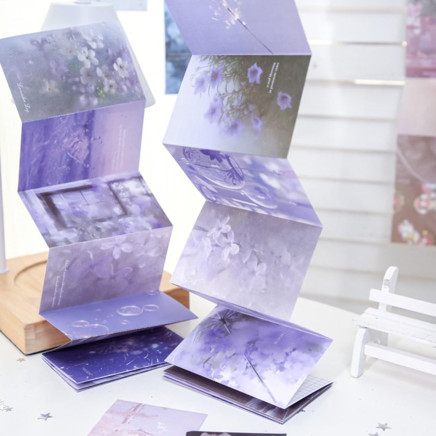 Doukado 120 Sheets Aesthetic Landscape Memo Pads, 2.6x4.1 Cinematic Scenery Scrapbooking Supplies, 4 Packs Modern Nature Note Paper for Junk Journaling, DIY Collage & Creative Planning