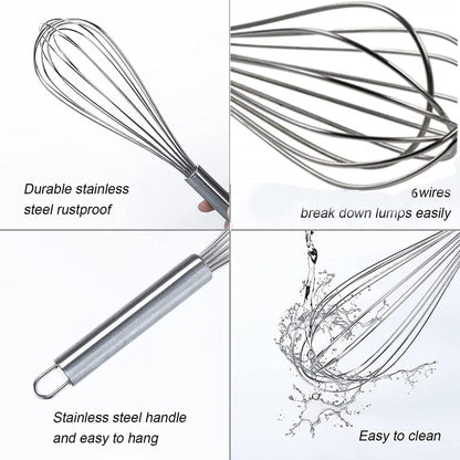 Utoolmart Whisk, 8 Inch Stainless Steel Egg Wire Whisk, Professional Kitchen Tool for Cooking and Baking