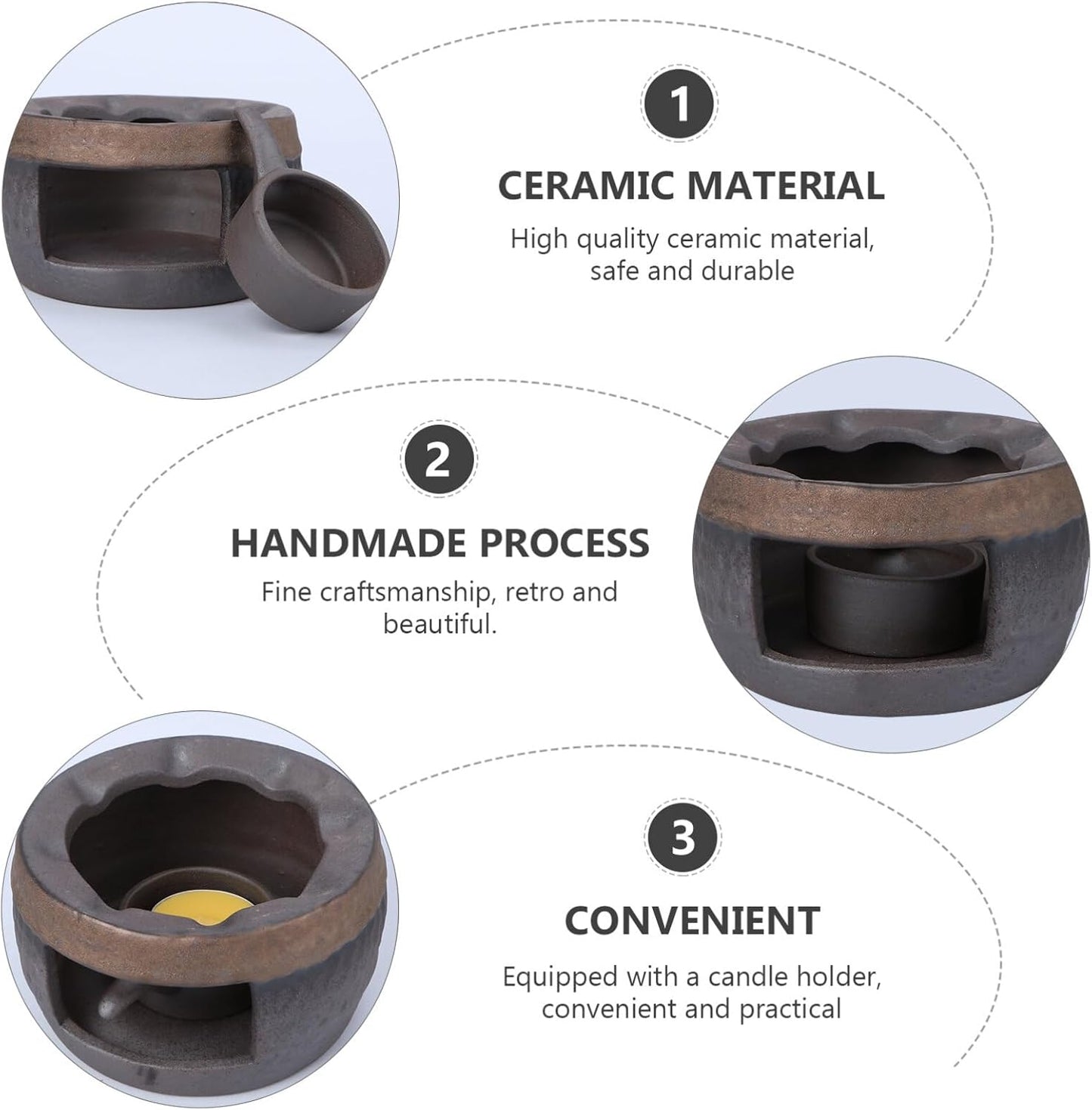 Hemoton Ceramic Tea Warmer, Teapot Warmer Candle Stand for Heating Tea
