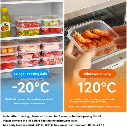 Food Storage Containers with Lids, Clear Plastic Fridge Organizer Bins, 350ml Sealed Reusable Kitchen Storage Boxes,