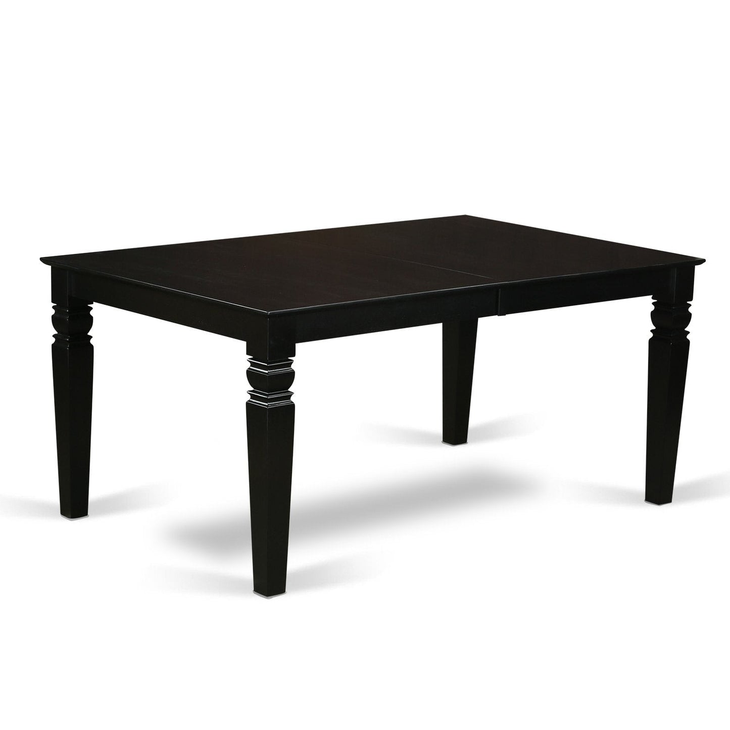 East West Furniture LGBR9-BLK-17 9 Piece Dining Room Table Set Includes a Rectangle Butterfly Leaf Kitchen Table and 8 Light Sable Linen Fabric Upholstered Chairs, 42x84 Inch, Black