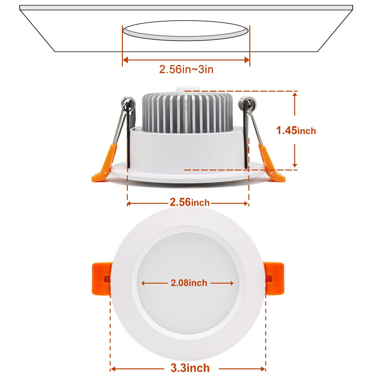 YGS-Tech Smart 3 Inch LED Recessed Lighting RGB WiFi Downlight, 5W Compatible with Alexa and Google Home, Dimmable RGB & CCT 2700-6500K Color Changing, 120V Ceiling Light with LED Driver (4 Pack)