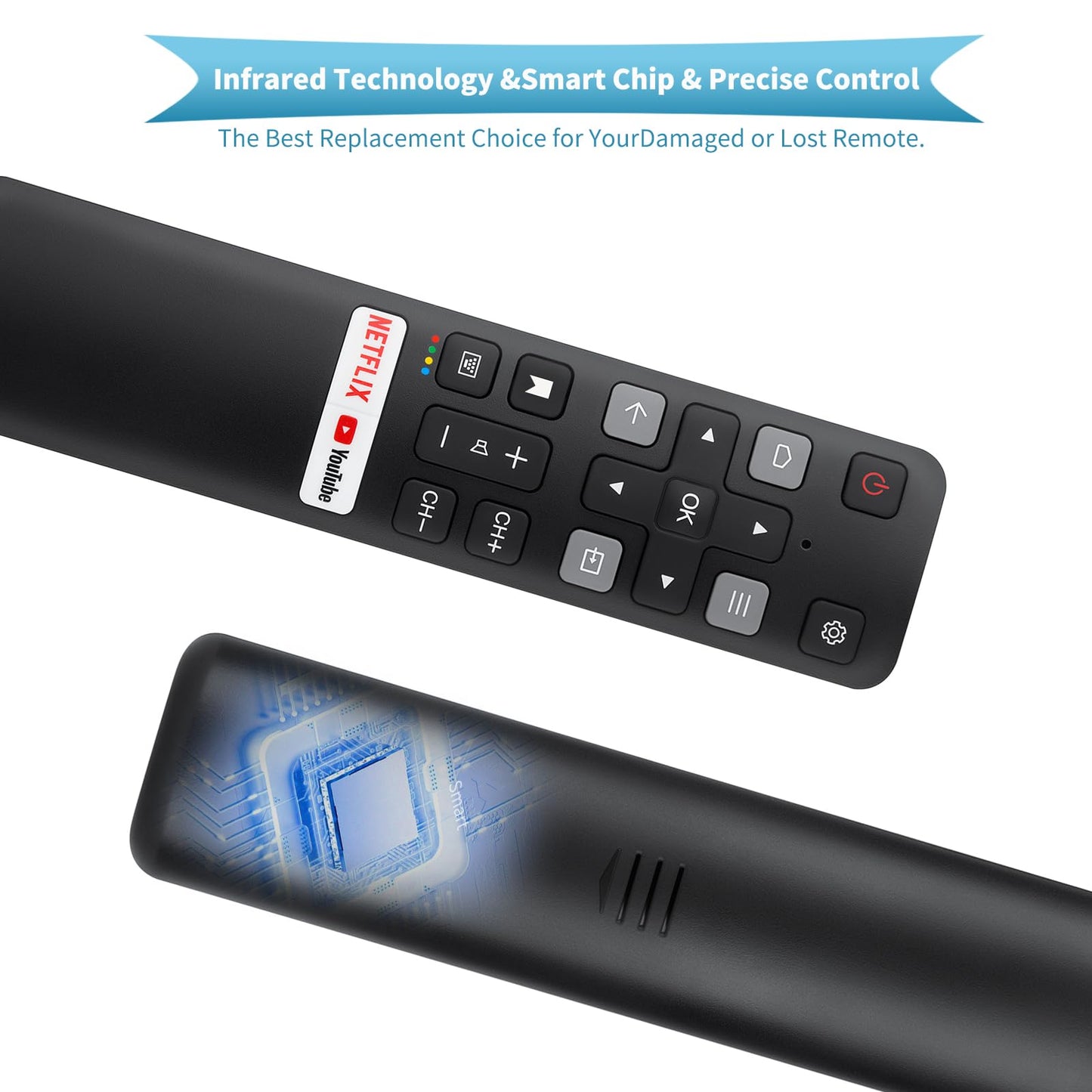 Voice Remote Replacement for TCL Android Smart TVs,RC813 with Google Voice Function